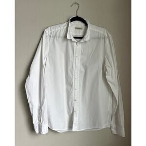 Burberry London Classic White Long Sleeve Collared Button Up Dress Shirt Size L